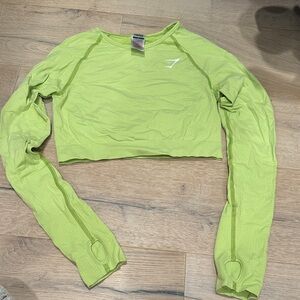 Gymshark Neon Green Long Sleeve Crop Top